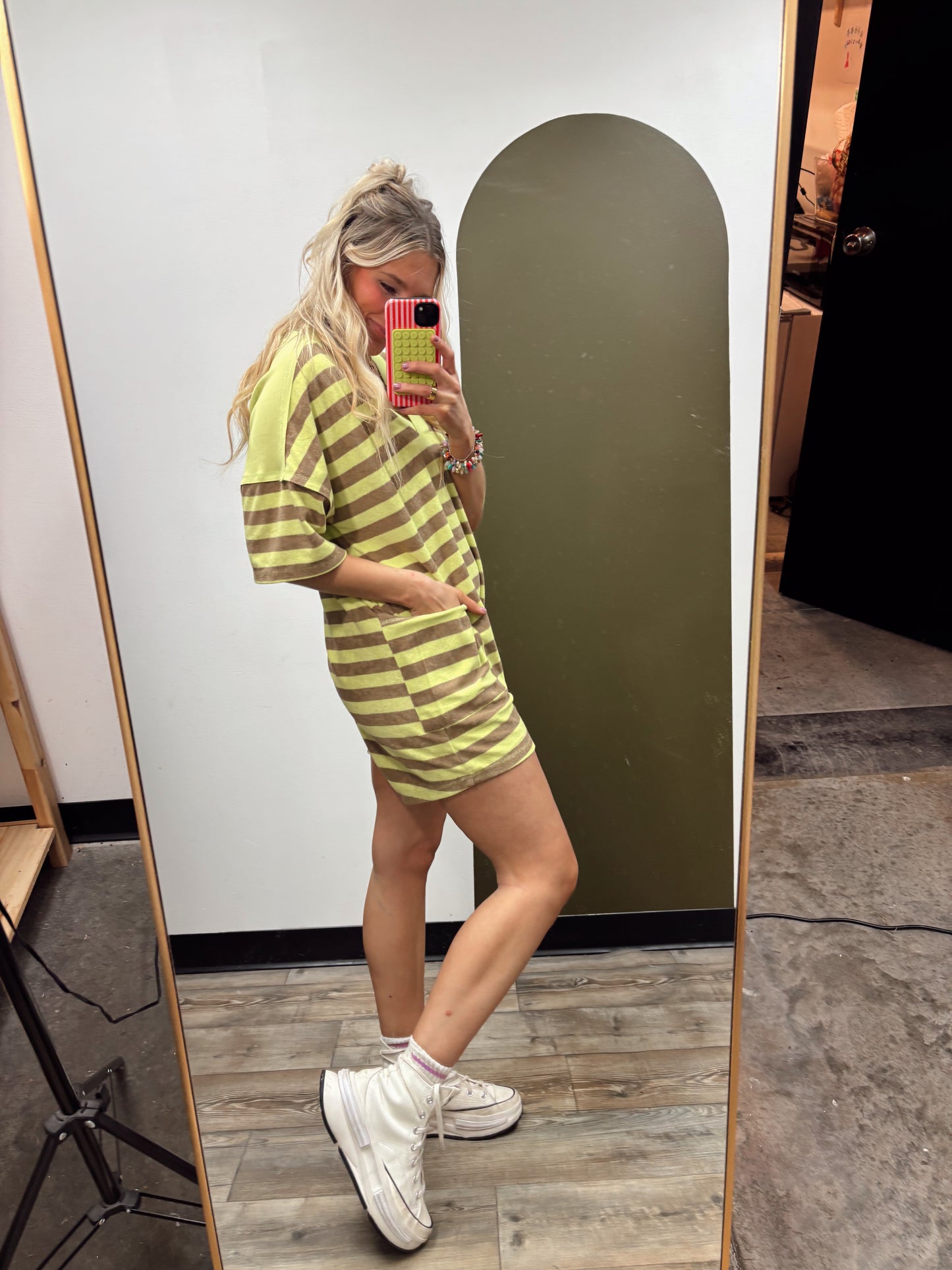 Cris Terry Stripe Romper