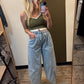 Button And Layer Tank (Olive)