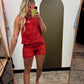 Esme Eyelet Short Set (Red)