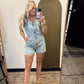 Victoria Ruffle Denim Romper