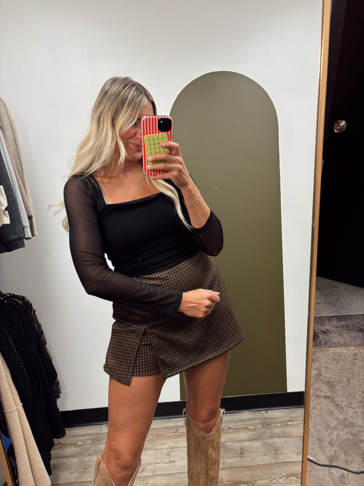 Kori Sheer Sleeve Top (Black)