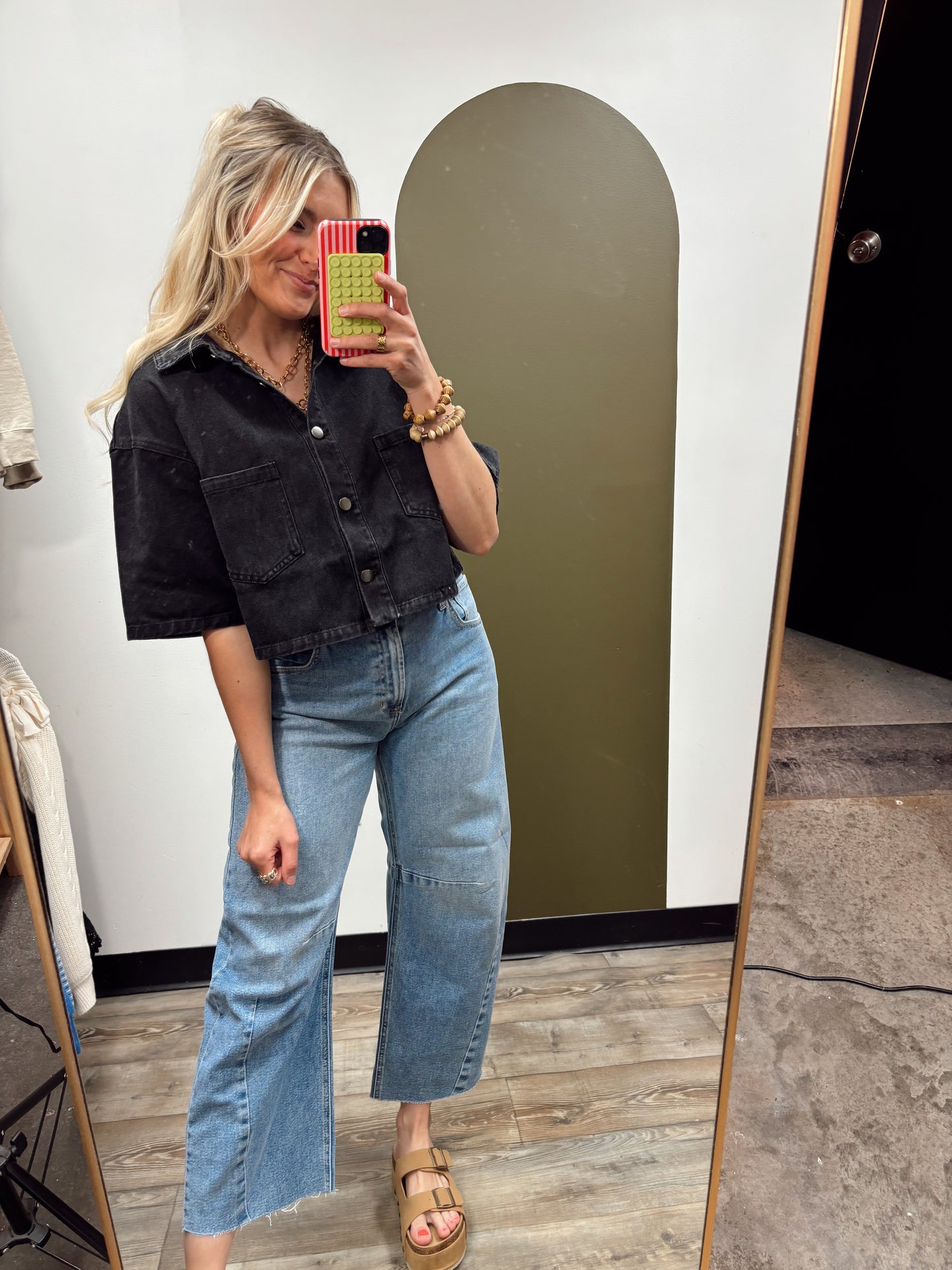 Vivienne Denim Top (Black)