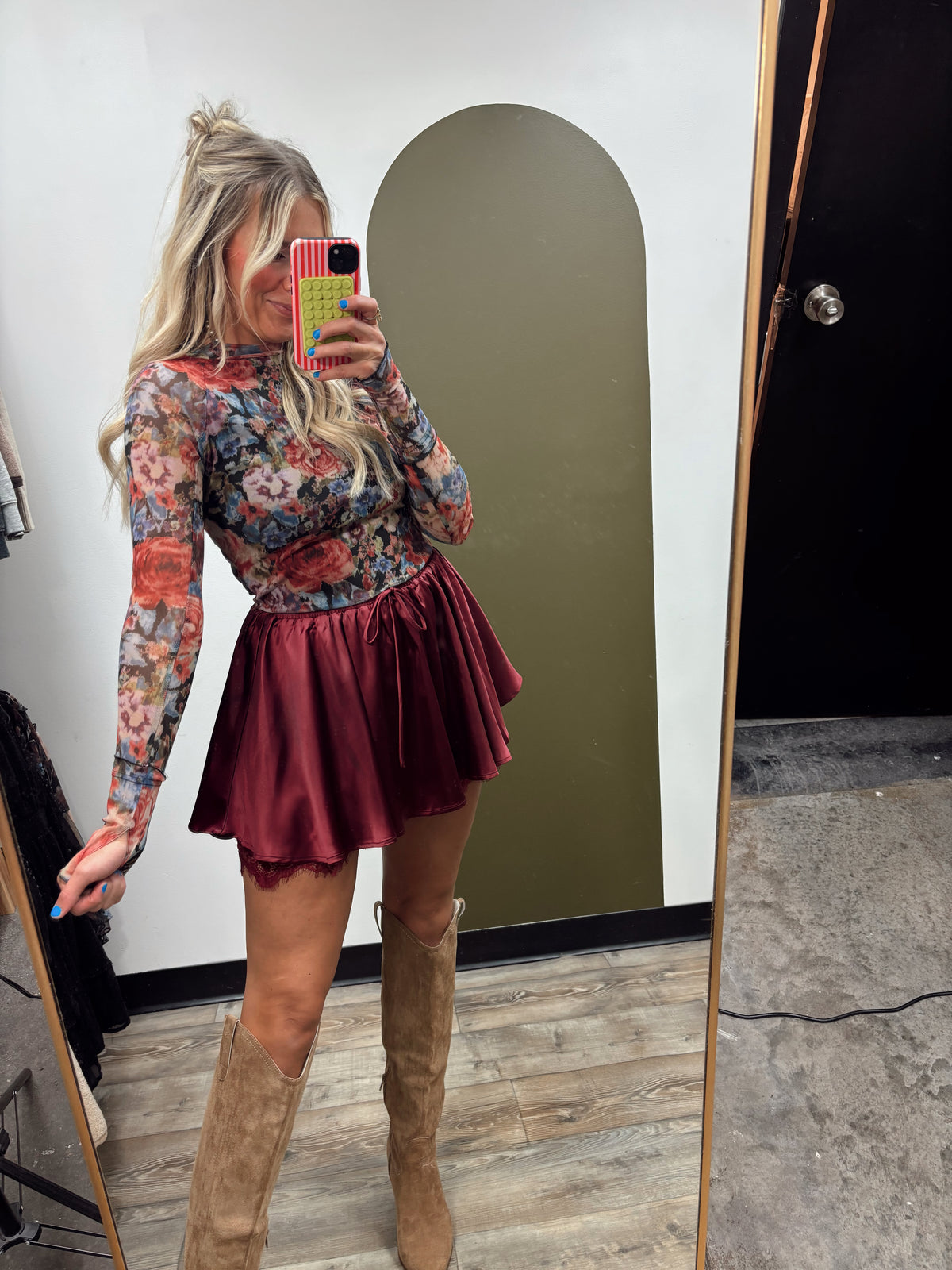 Hope Sheer Floral Top (Black)