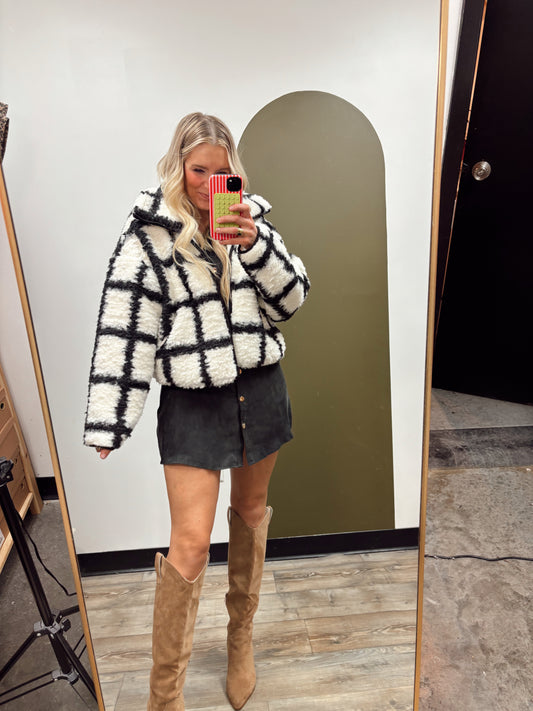 Tessa Checked Sherpa Jacket