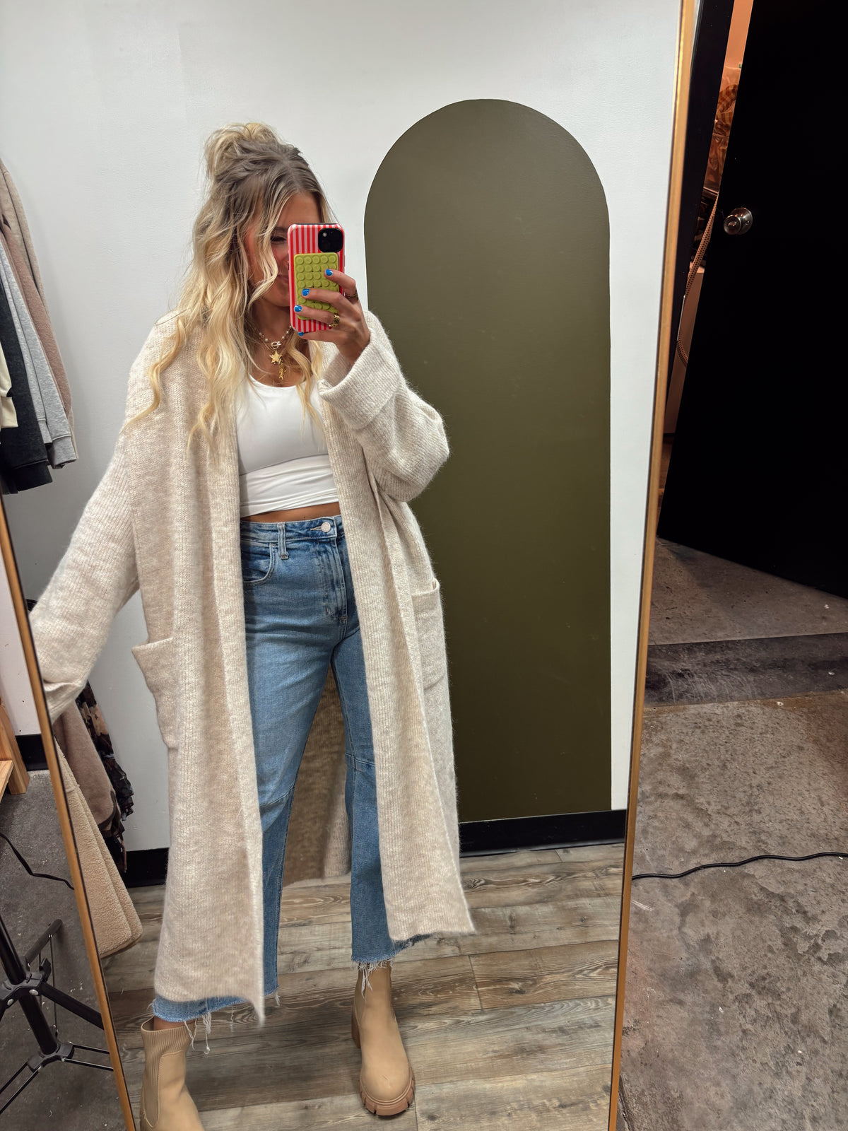 Kylee Long Cardigan (Taupe)