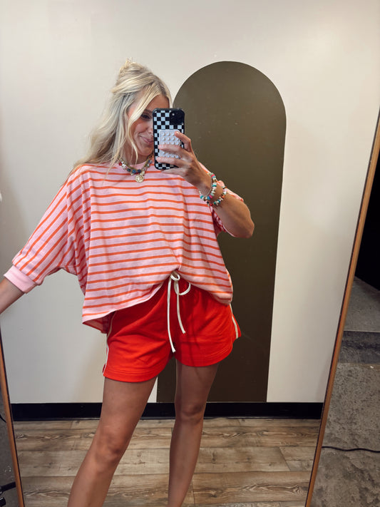 Coral Cutie Stripe Top