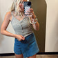 Heat Wave Button Tank (Stripe)