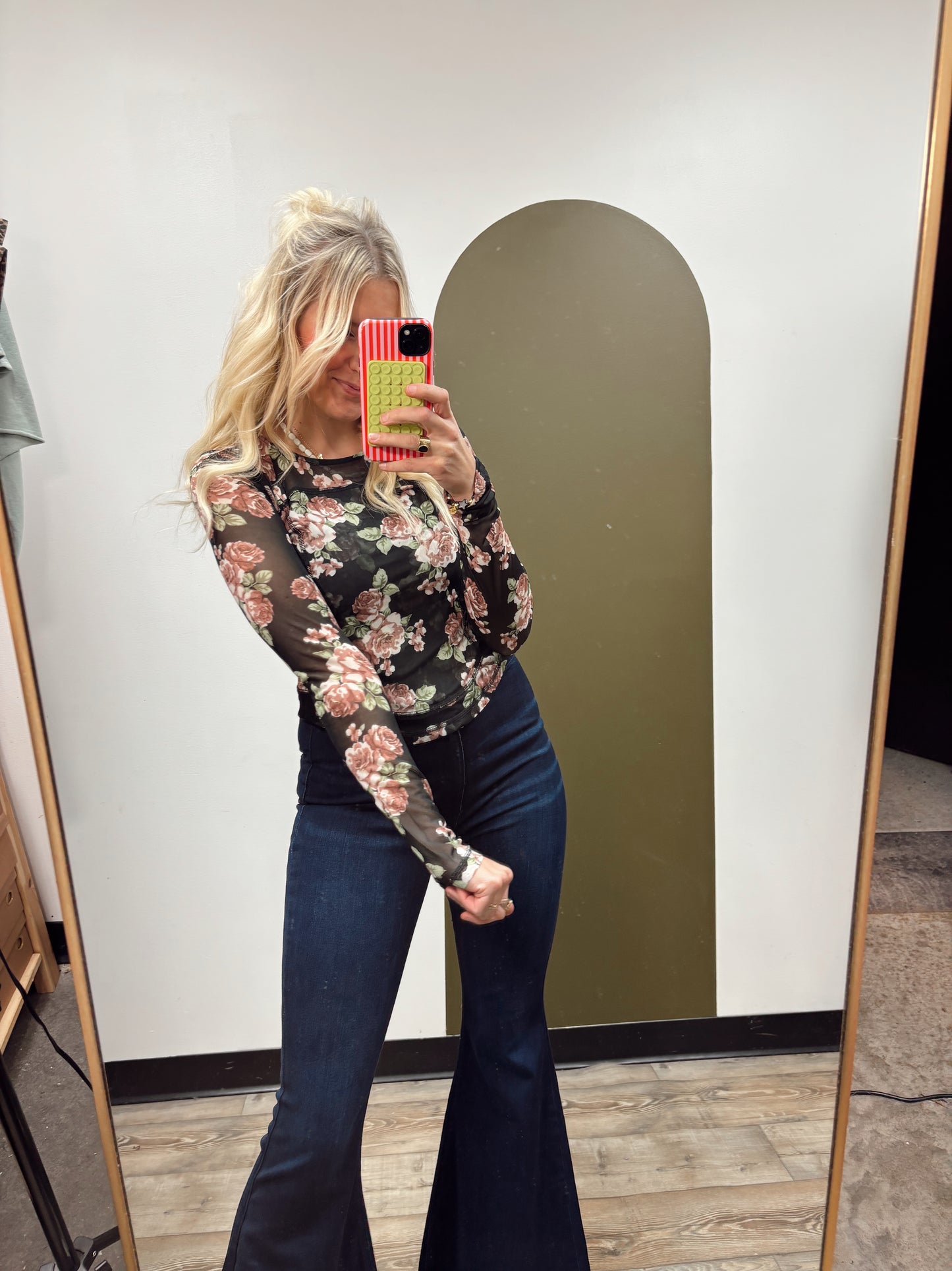 Aliya Mesh Floral Top