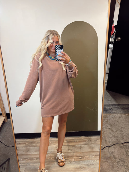 Open Gym Sweat Dress (Brown)