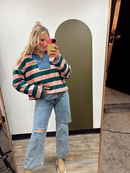 Willa Combo Zipper Top