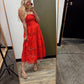 Vineyard Eyelet Dress (Red)