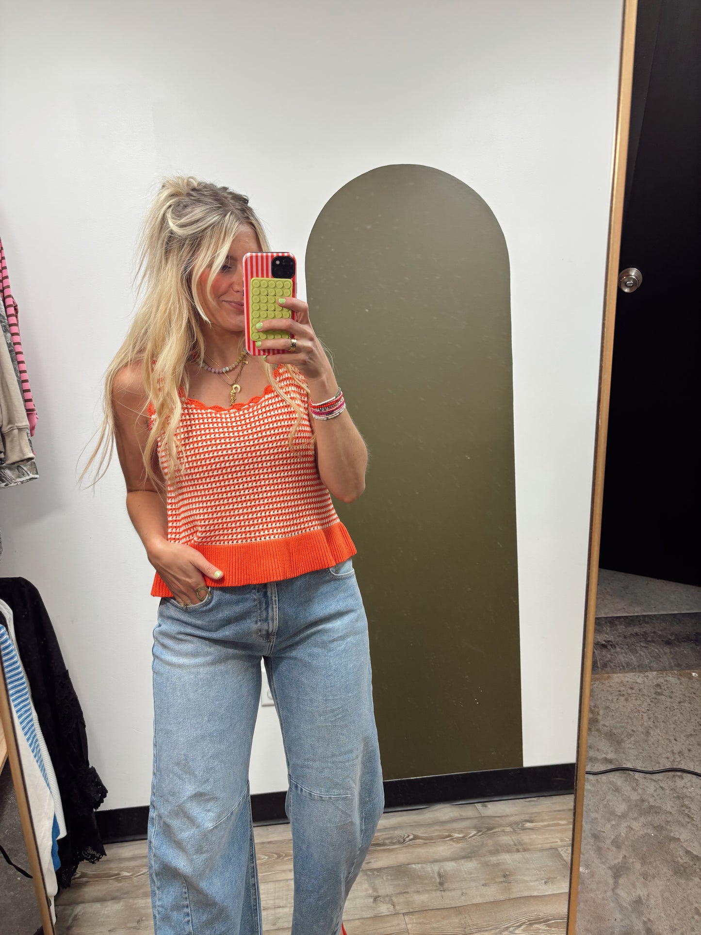 Charla Knit Peplum (Orange)