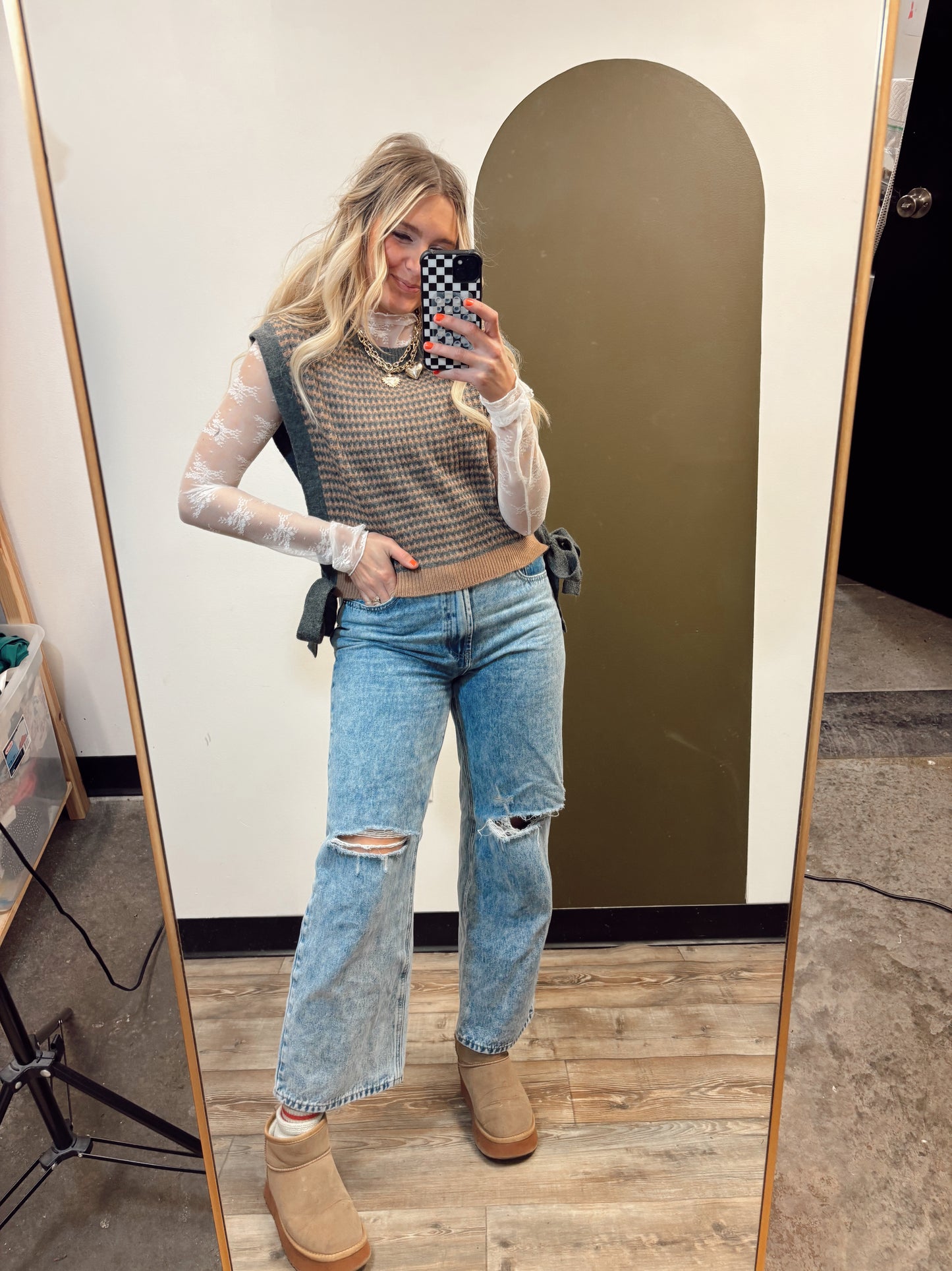 Patsy Sweater Vest (Taupe)