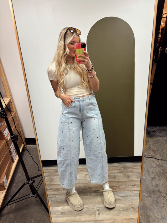 Shine Bright Barrel Denim