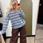 Hadley Stripe Sweater (Blue/Brown)