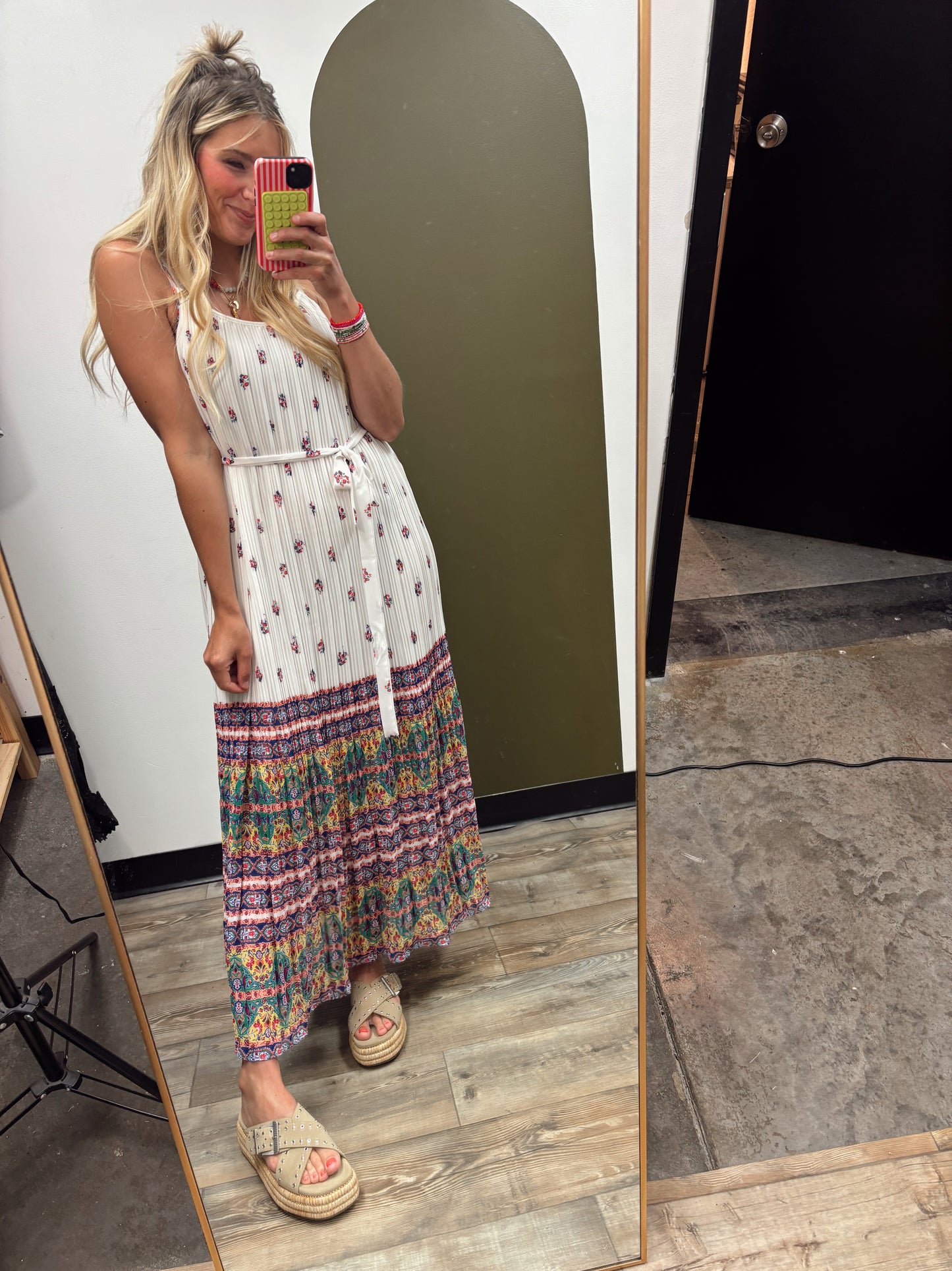 Swept Away Border Print Maxi Dress