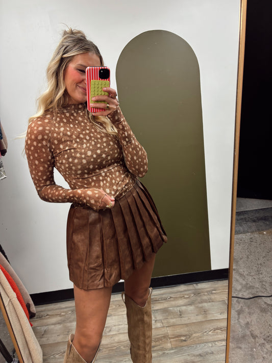 Fawn Sheer Print Top
