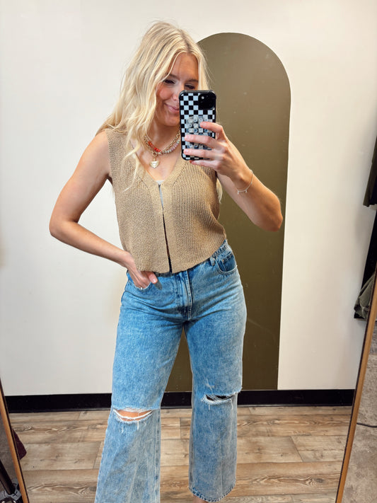 Cassandra Knit Vest (Tan)