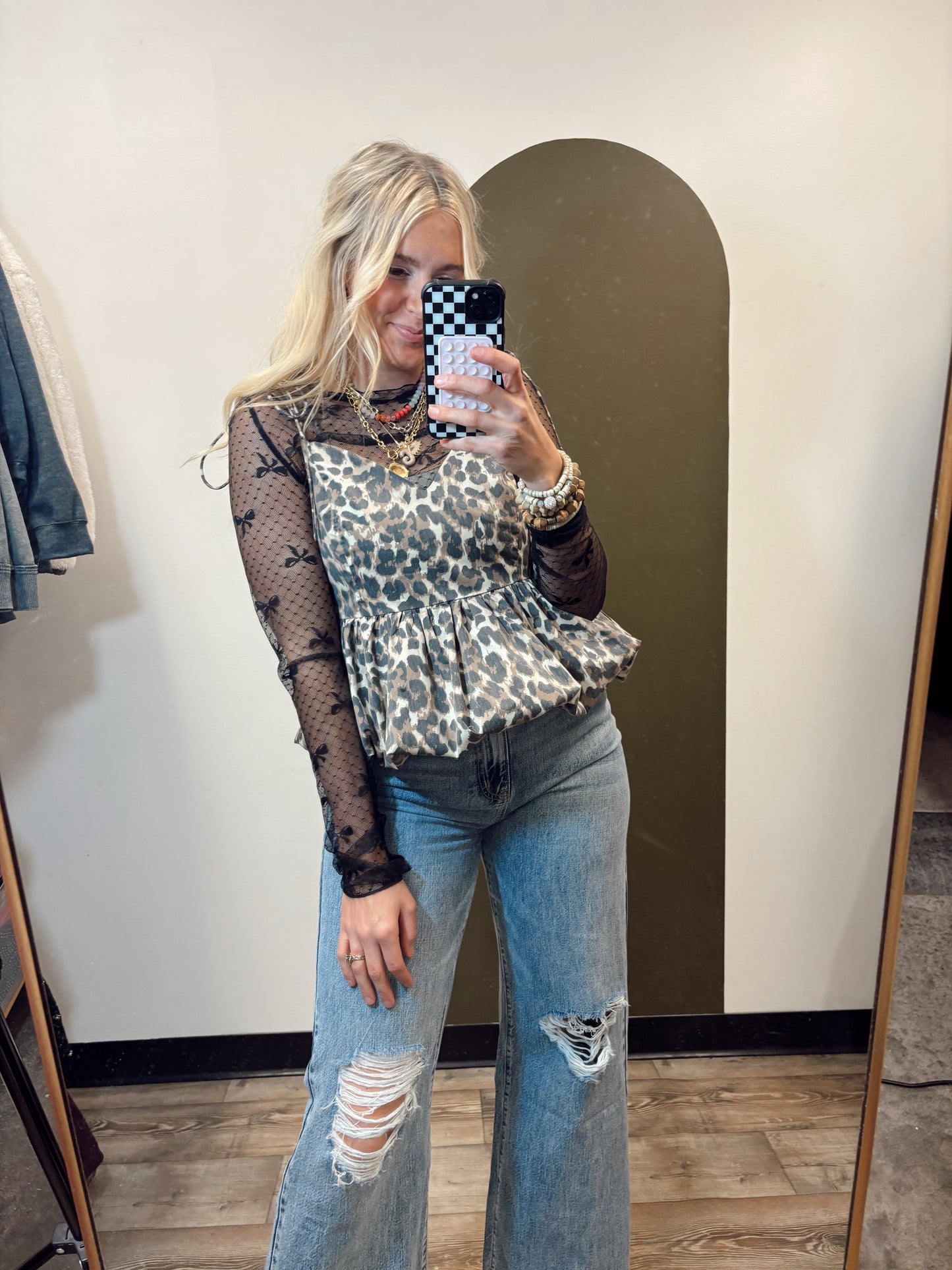Sheer Bow Top (Black)