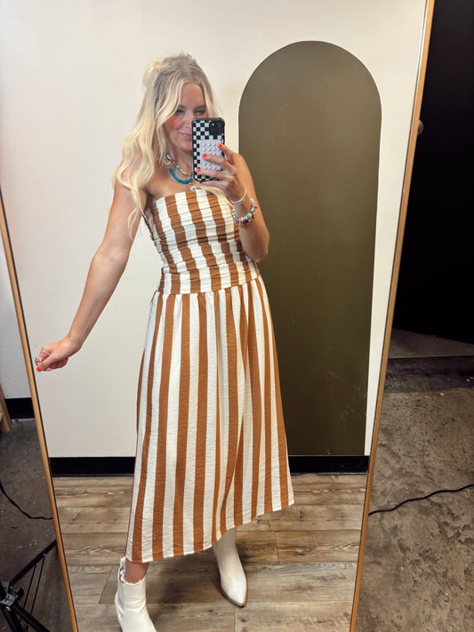 Mona Stripe Midi (Camel)