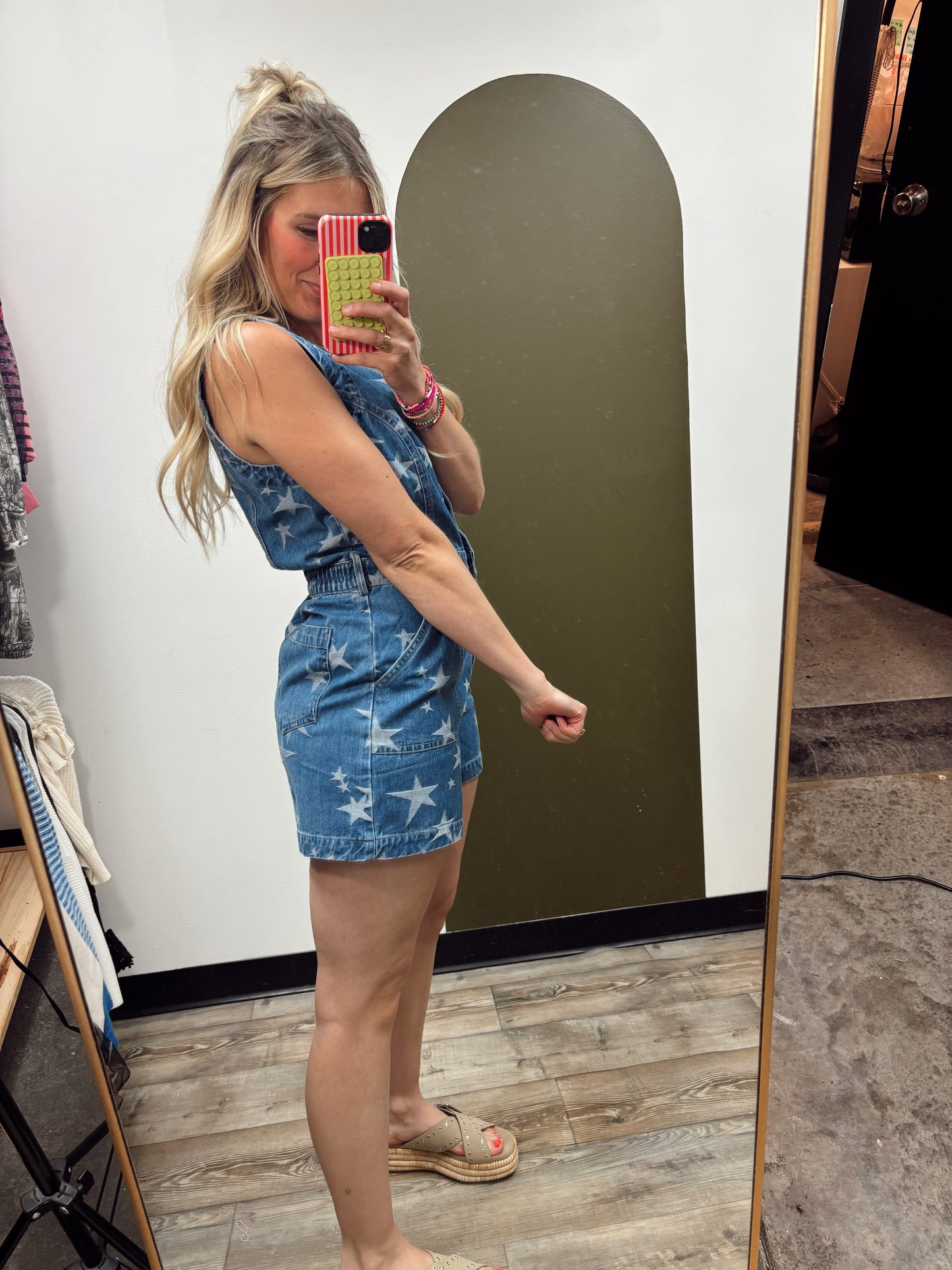 Stars Align Denim Romper