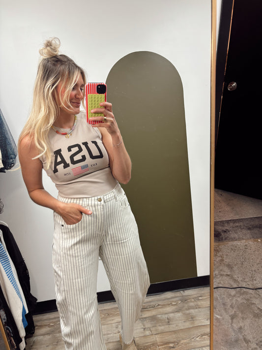 USA Graphic Tank (Khaki)