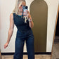 Saige Button Detail Tank (Black)