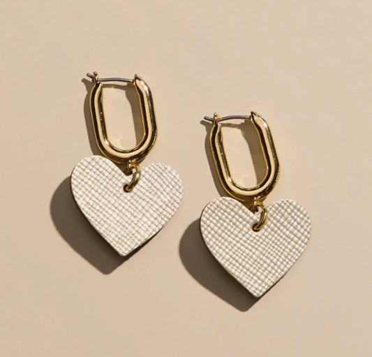 Quinn Linen Heart Earring
