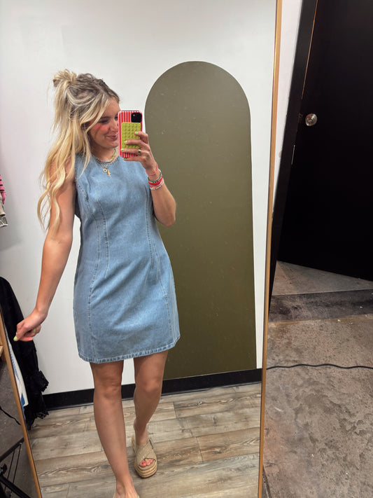 Music In The Air Denim Dress
