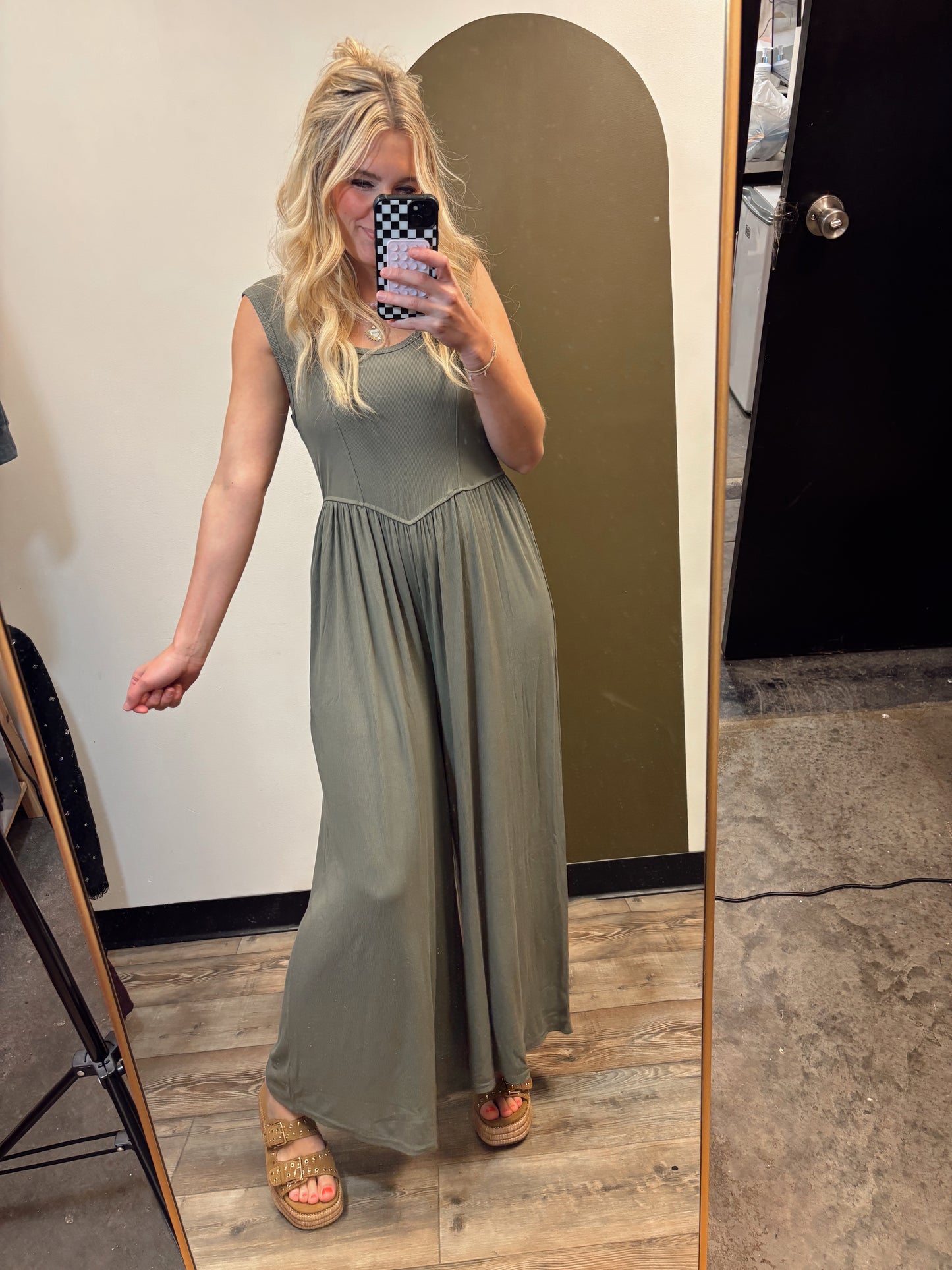 Sky Lounge Jumpsuit (Moss)