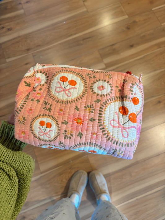 Cherries & Bows Quilt Toiletry Bag