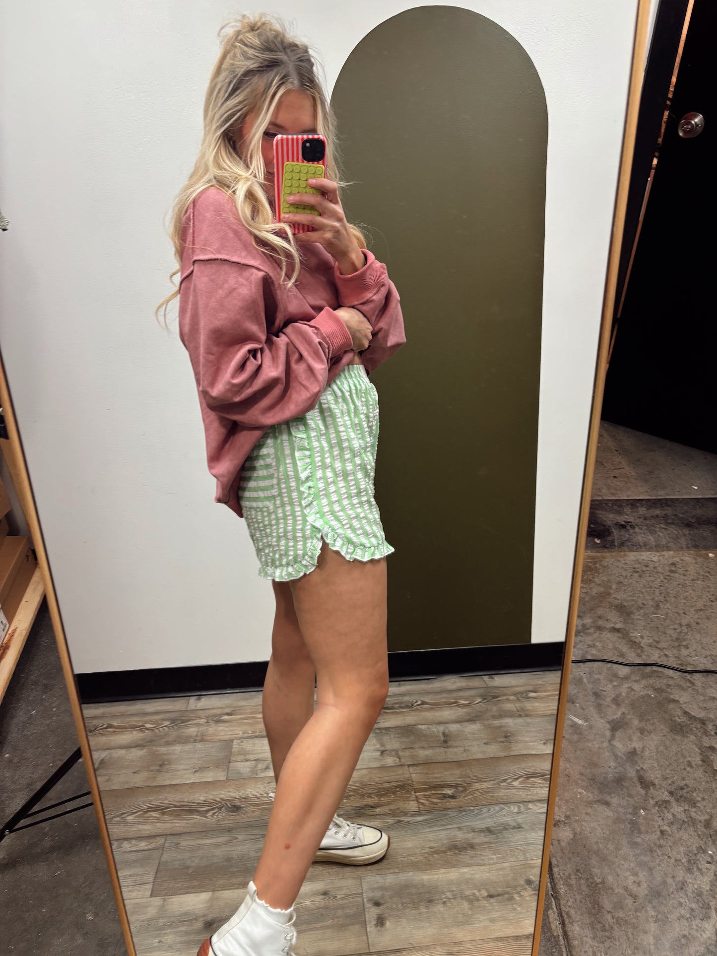 Sorority Girl Stripe Short (Green)