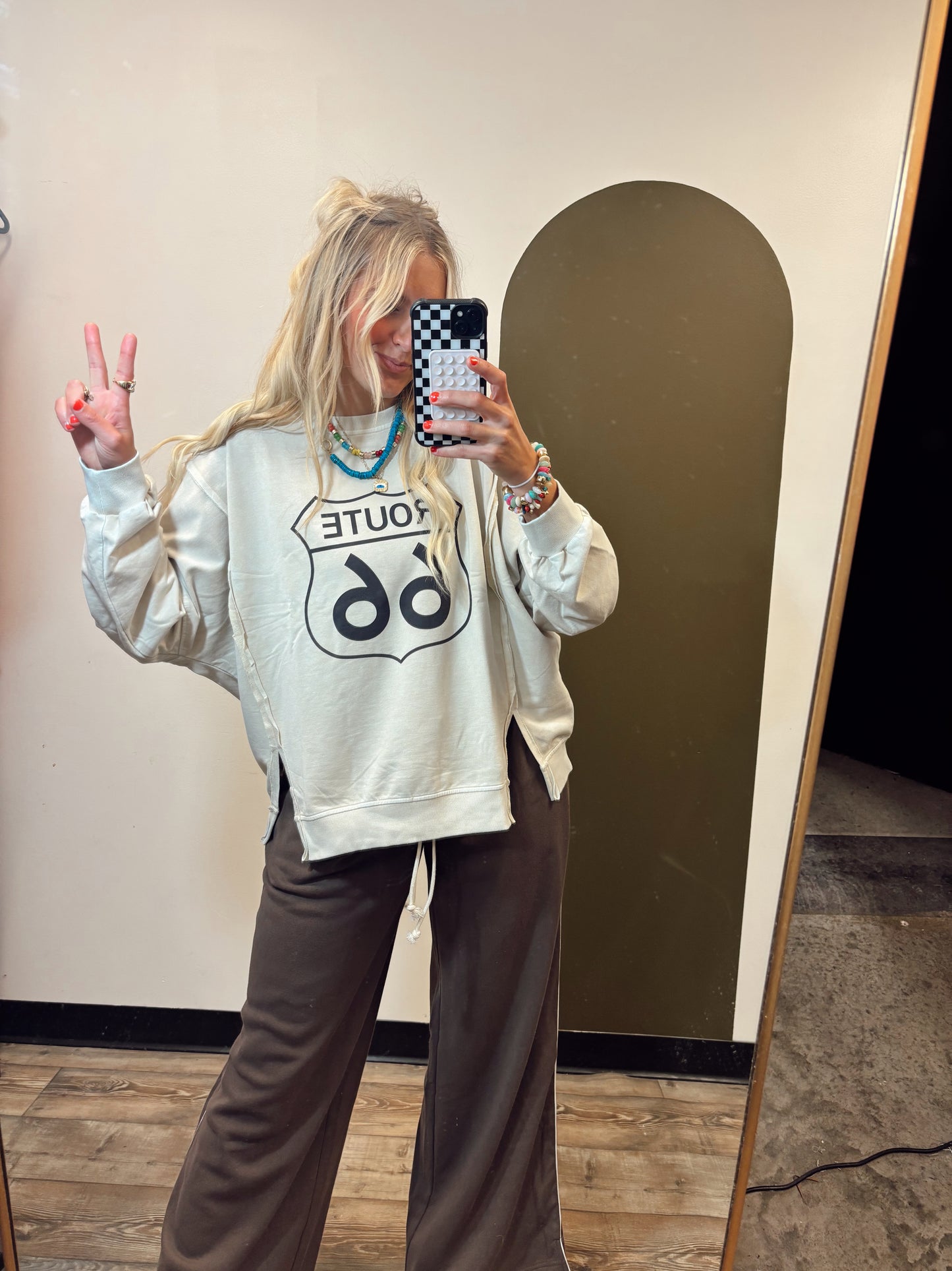 Route 66 Knit Top (Khaki)