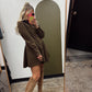 Carmine Cord Dress (Chocolate)