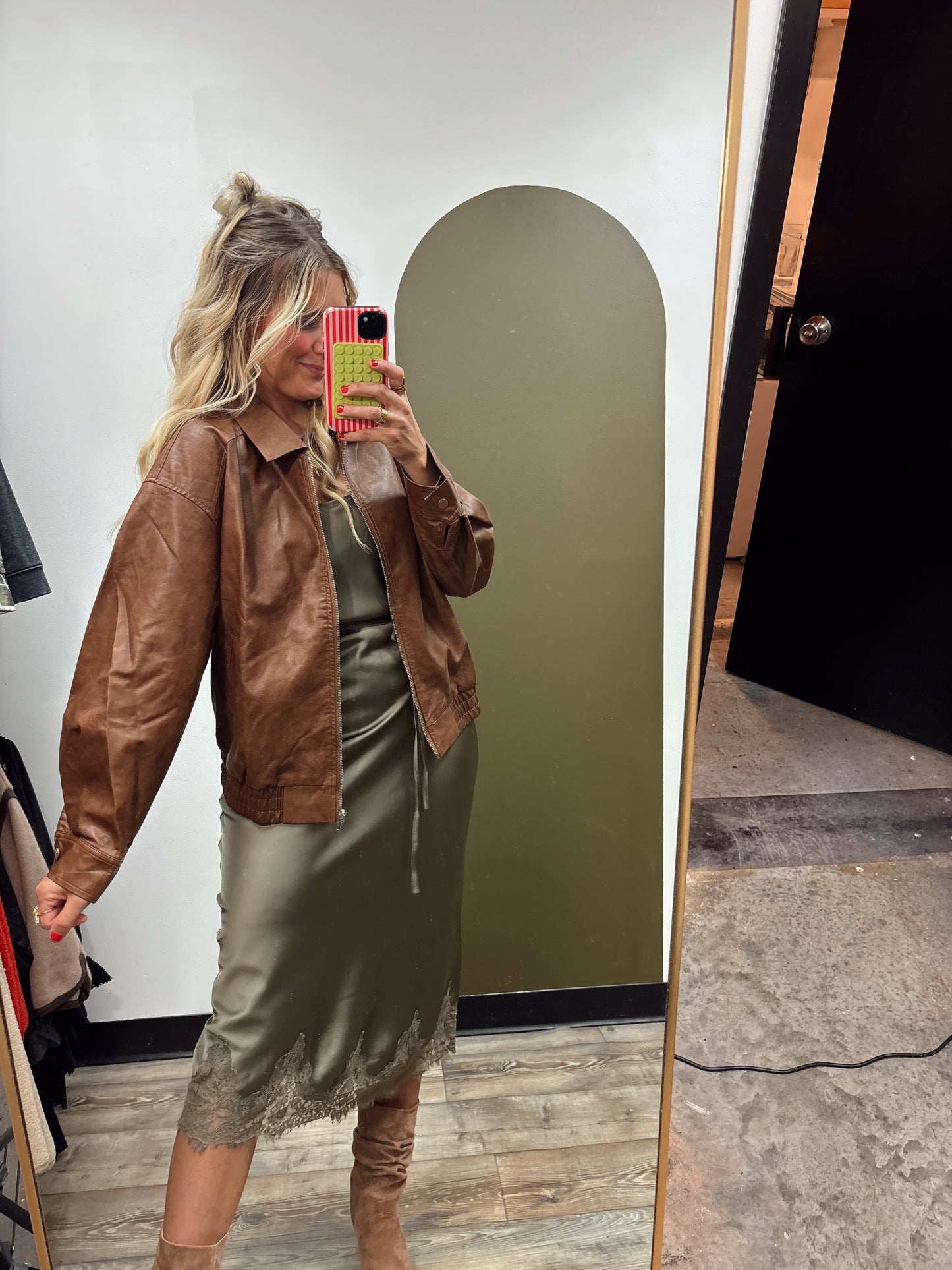 Queen Bee Vegan Leather Jacket (Tan)