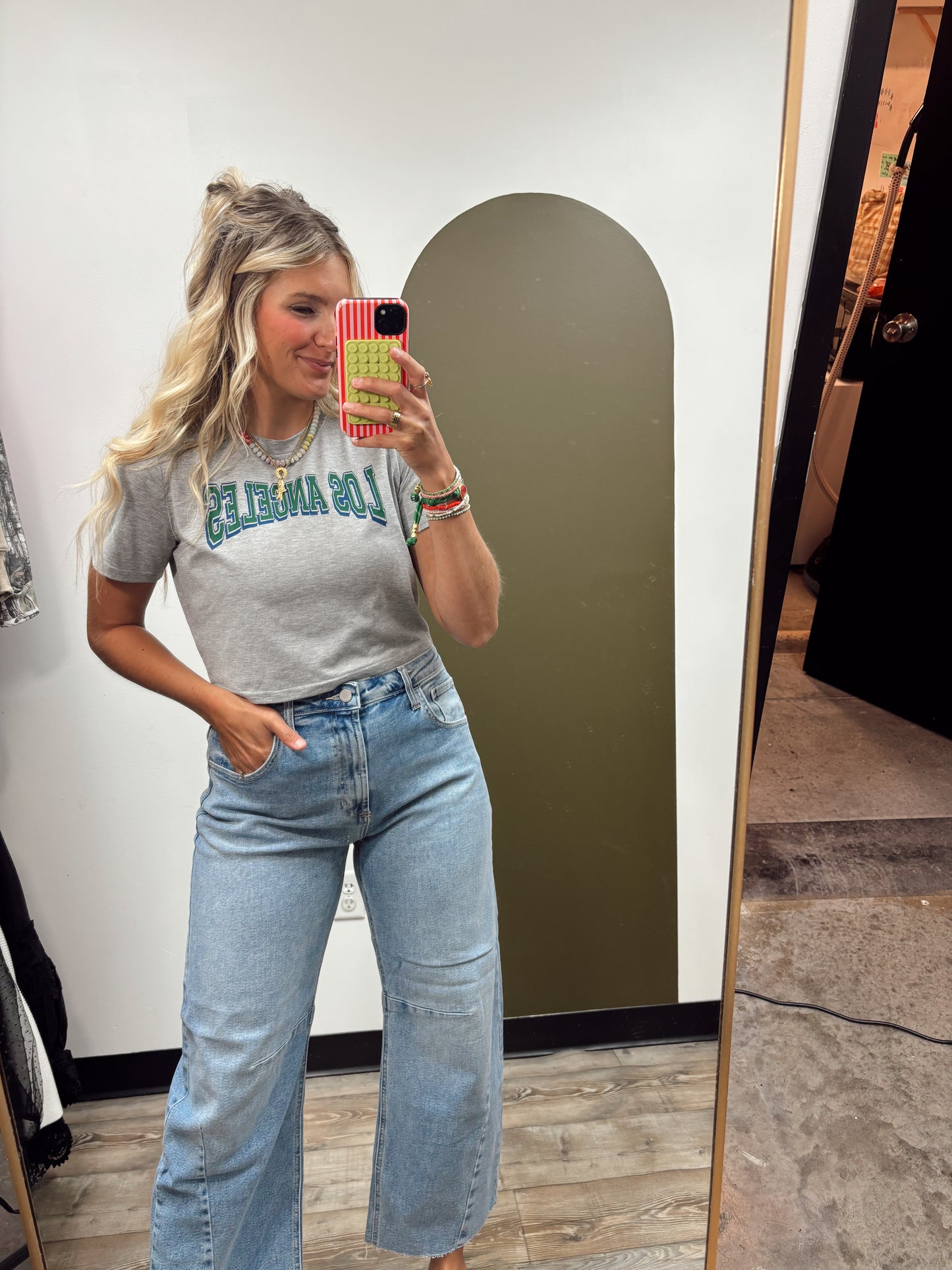 Los Angeles Crop Tee (Grey)
