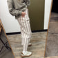 Perry Stripe Parachute Pant (Beige)