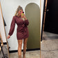 Sadie Front Tie Dress (Merlot)