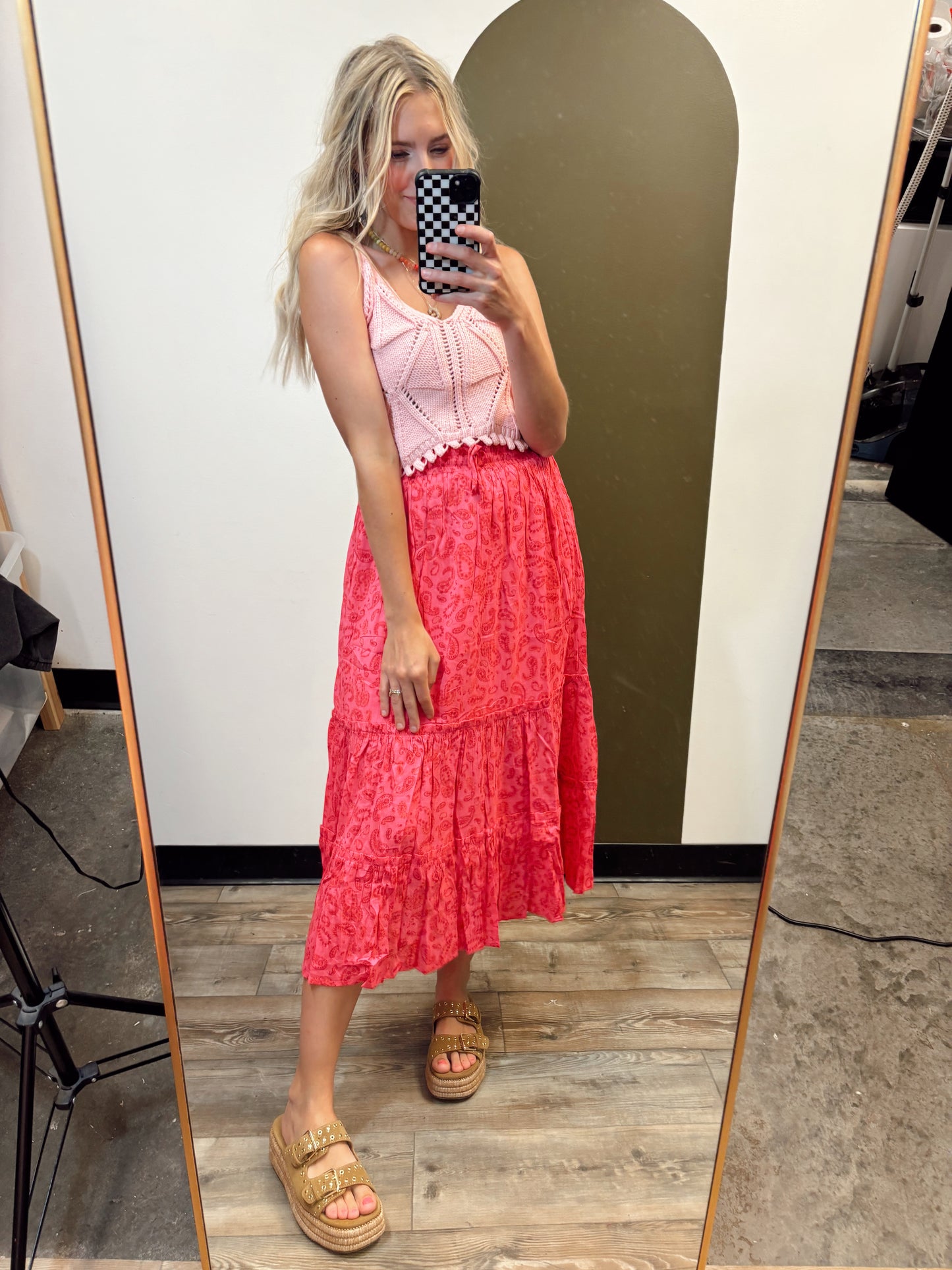 Paisley Showers Midi Skirt