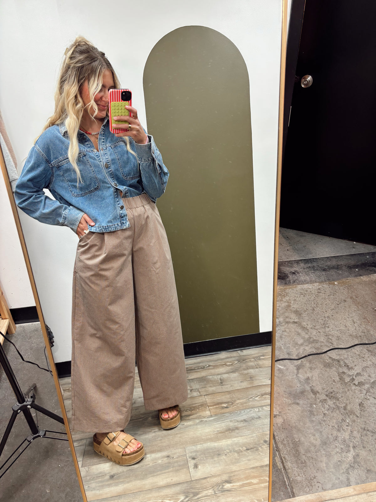 Siya Pinstripe Pant (Mocha)