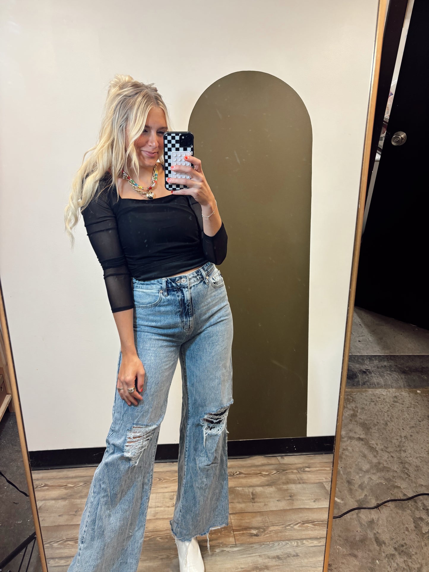 Rosalie Sheer Top (Black)