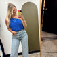 Why Knot One Shoulder Top (Blue)