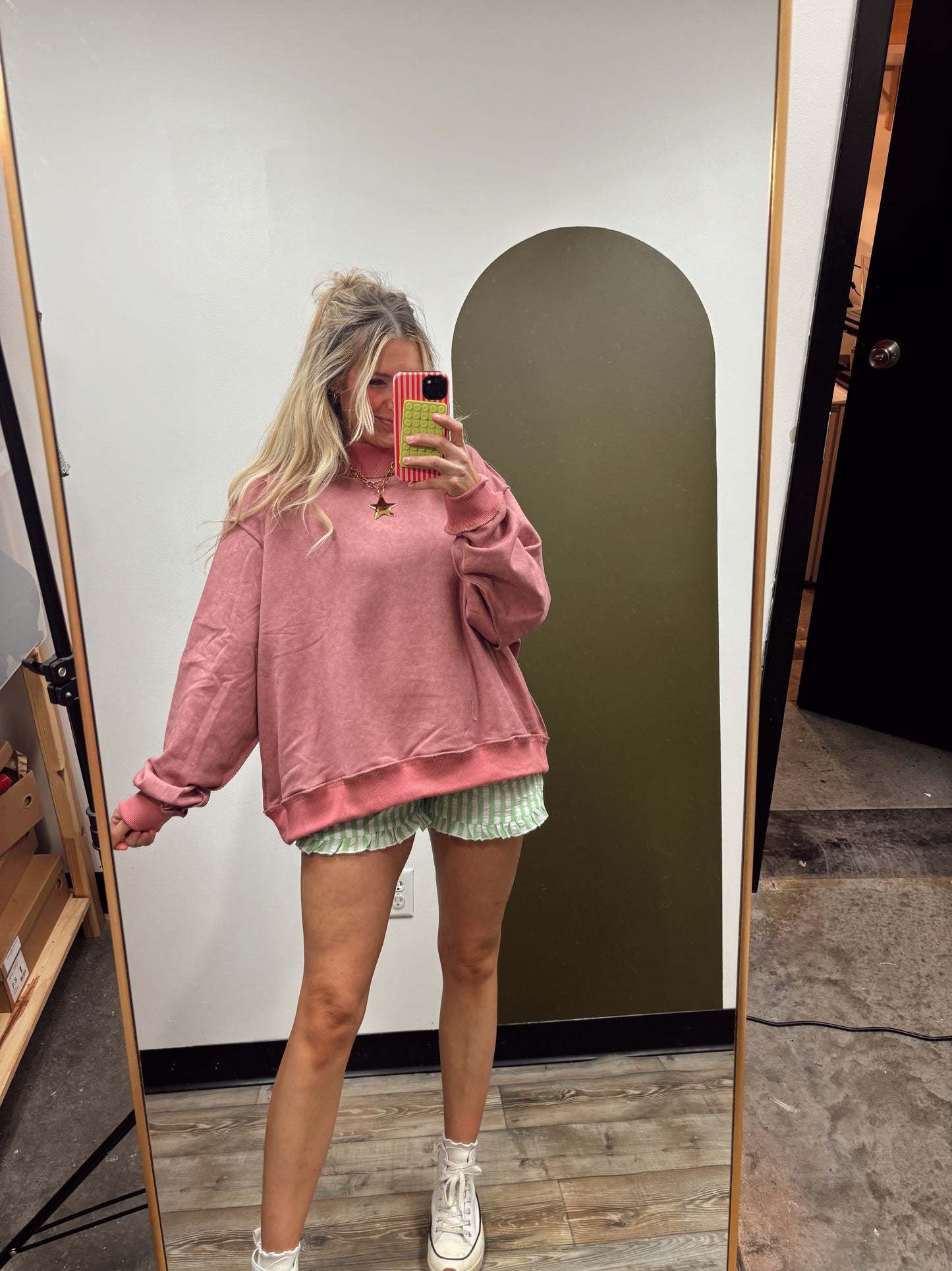 Petal Pink Mock Neck Top