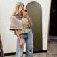 Button Front Cape Top (Taupe)