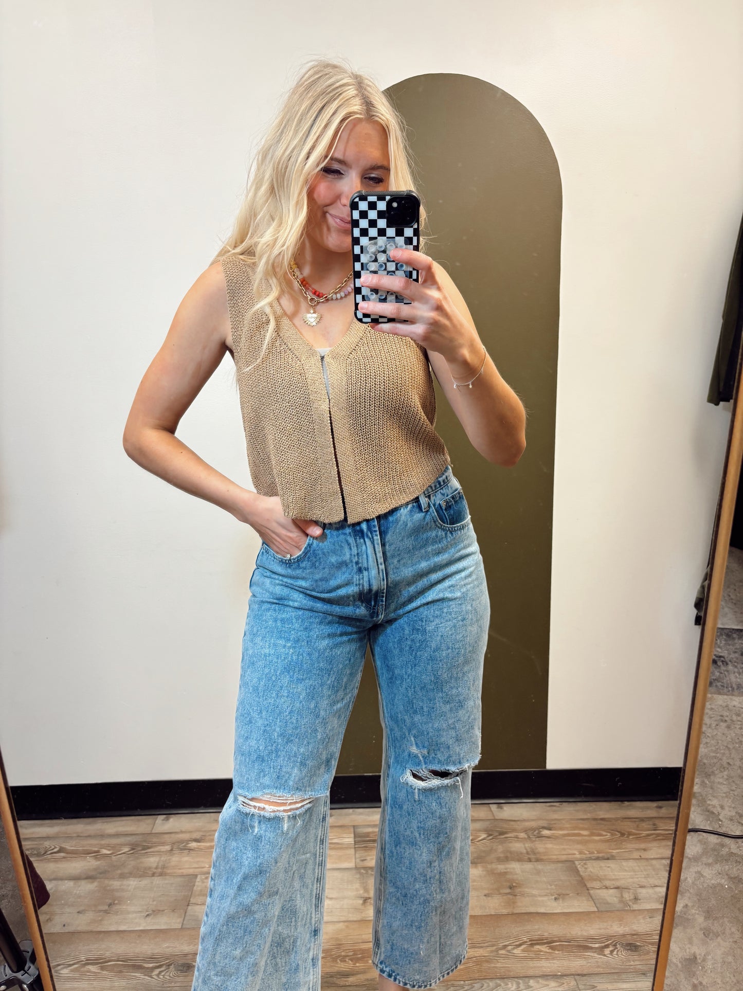 Cassandra Knit Vest (Tan)