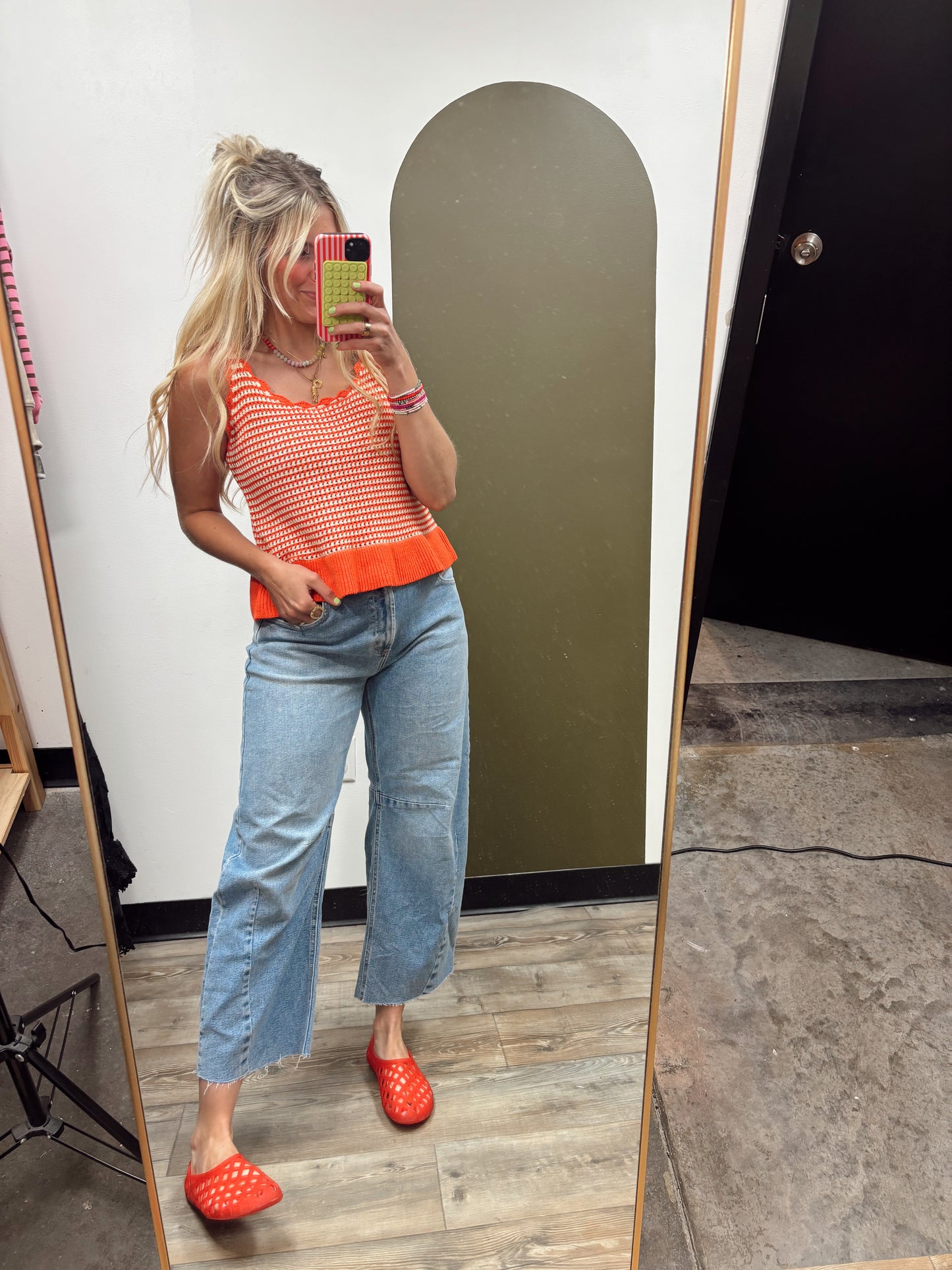 Charla Knit Peplum (Orange)