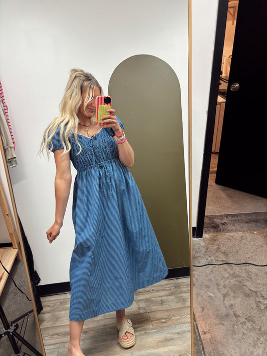 Park Picnic Gingham Maxi (Blue)