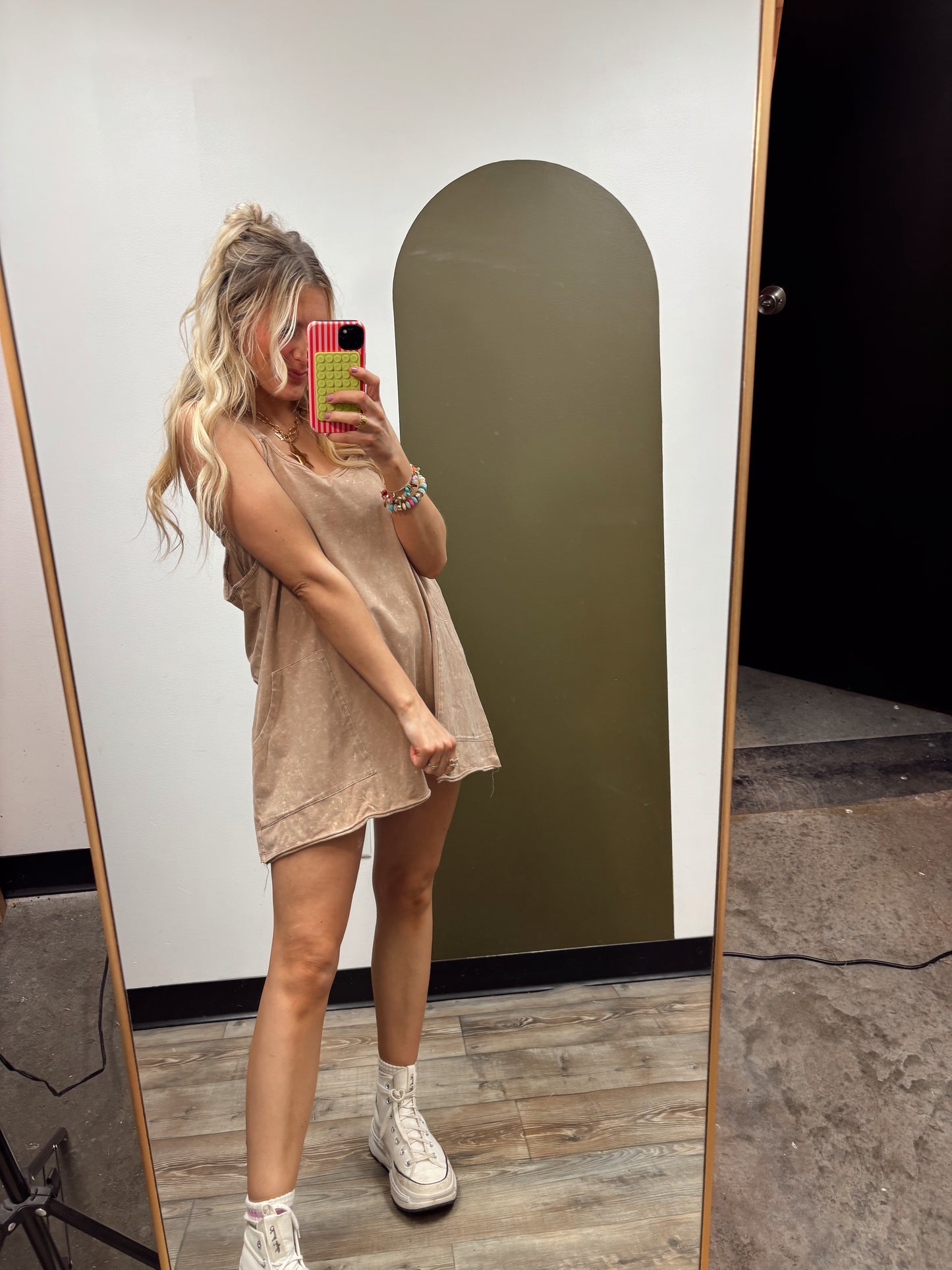 Weekend In Sneakers Dress (Taupe)