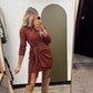 Lucia Wrap Tie Dress (Wine)