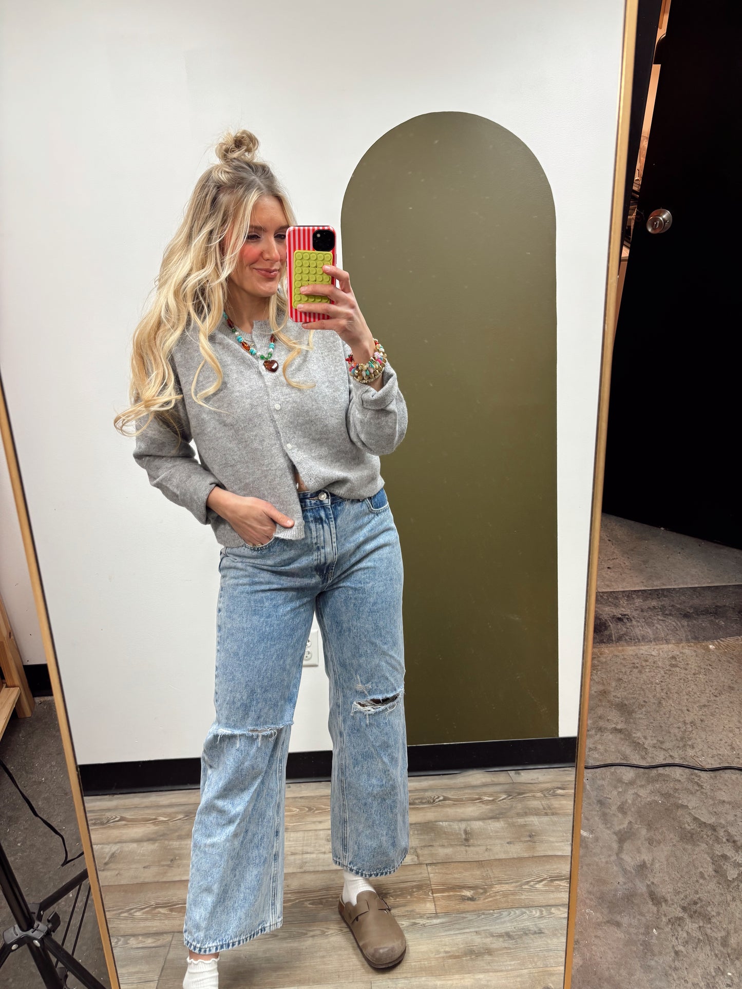 Varsity Patch NY Cardigan (Grey)